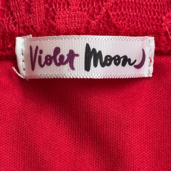 Red Lace Midi Skirt By Violet Moon size small red elastic waist women - Picture 5 of 9